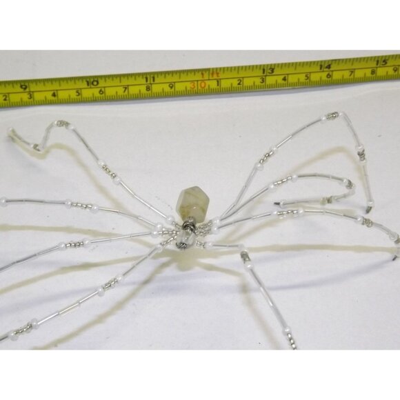 Handmade Beaded Spider Ornaments Set Of 7 Decor Figurines Beads Stones Ooak BagD - Picture 7 of 16